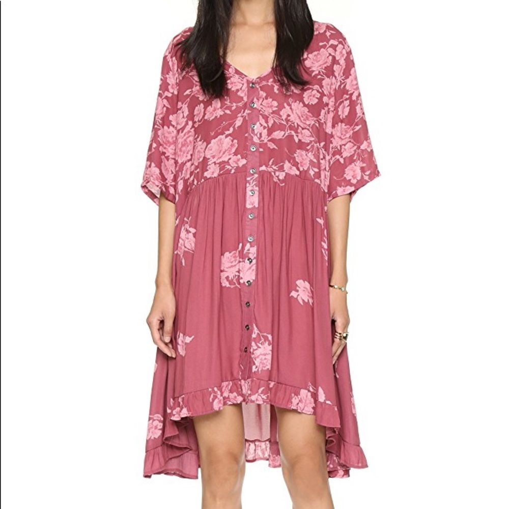 Free people pink floral boho dress